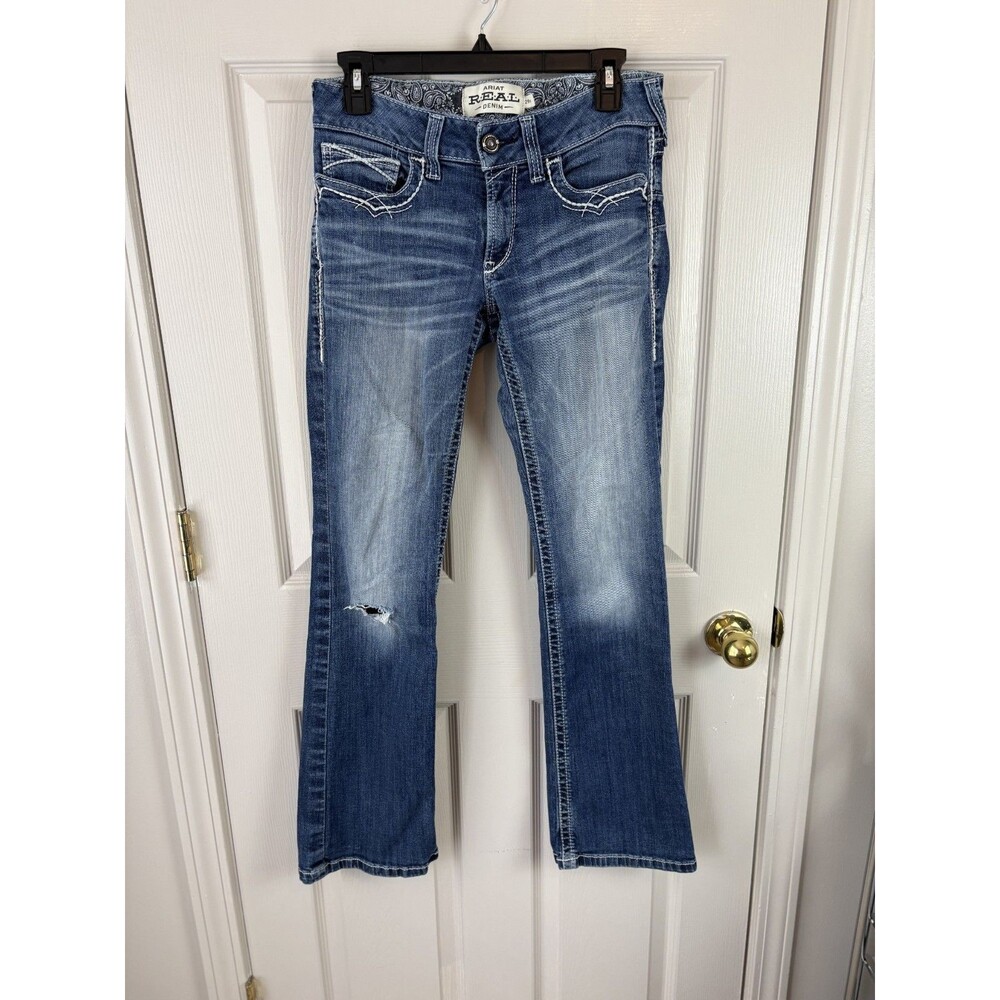 Ariat Jeans Mid Rise Boot Womens Size 29 Distressed Ariat Real Denim 265